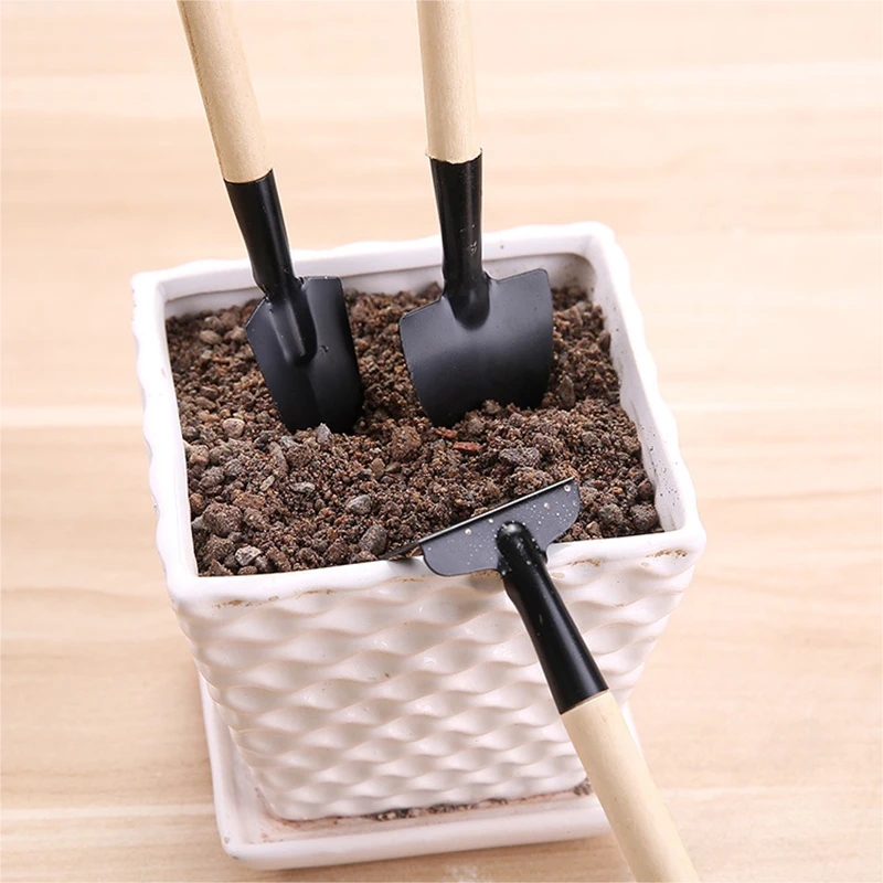 KDIOMALL 3Pcs Mini Bonsai Tools Potted Plant Shovel Rake Spade