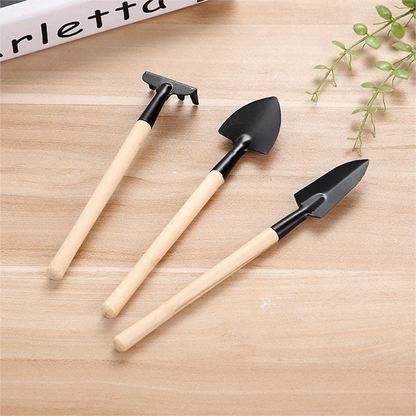 KDIOMALL 3Pcs Mini Bonsai Tools Potted Plant Shovel Rake Spade