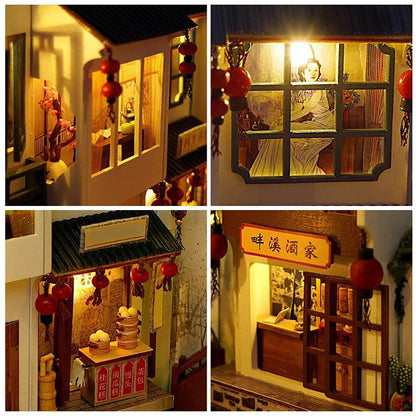 KDIOMALL Bookshelf Decoration Miniature Landscape of Jiangnan Scenery in China