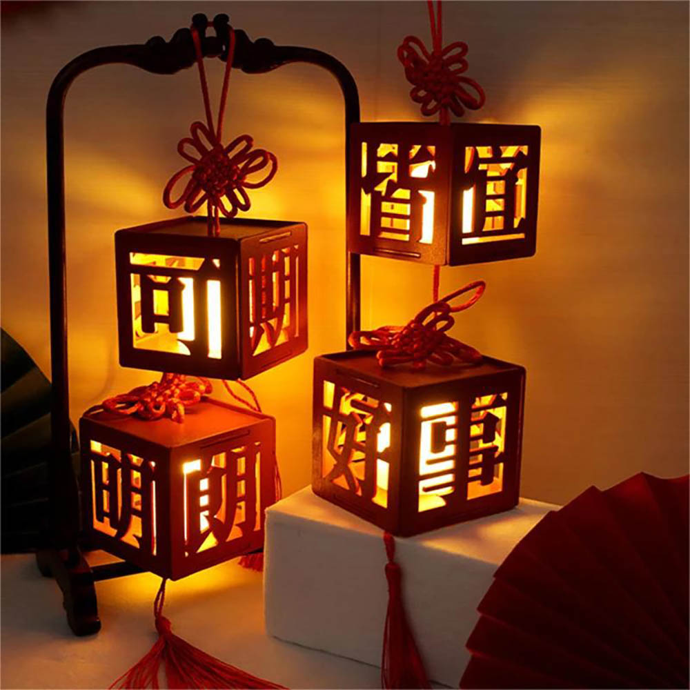 KDIOMALL DIY Antique Chinese Palace Lantern Decorative With LED Light