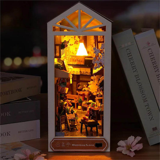 KDIOMALL DIY Bookend Miniature Architectural Landscape Bookshelf Decoration