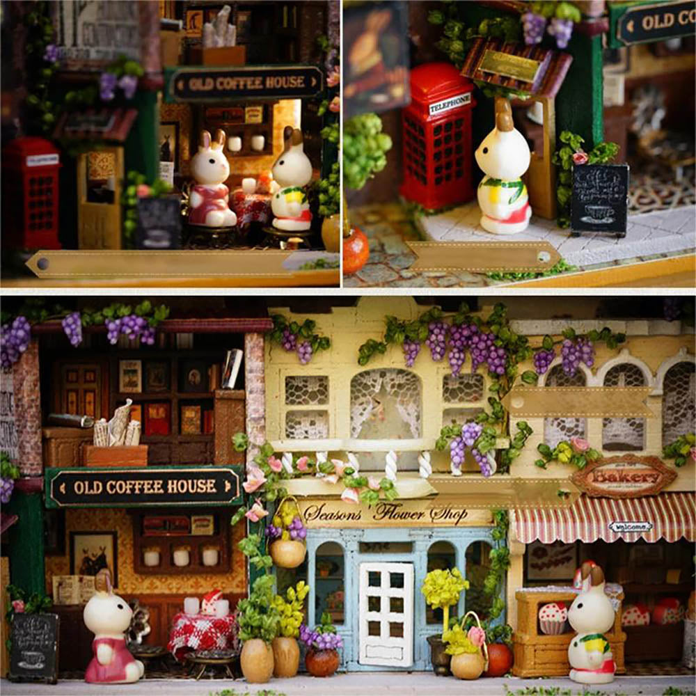 KDIOMALL DIY Box Theater Dollhouse with LED Light Cute Kids Toys