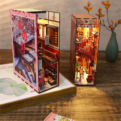 KDIOMALL DIY Creative Bookend Bookshelf Ornaments Mini Japanese Town