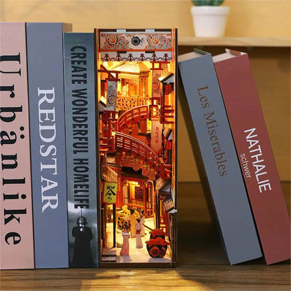 KDIOMALL DIY Creative Bookend Bookshelf Ornaments Mini Japanese Town