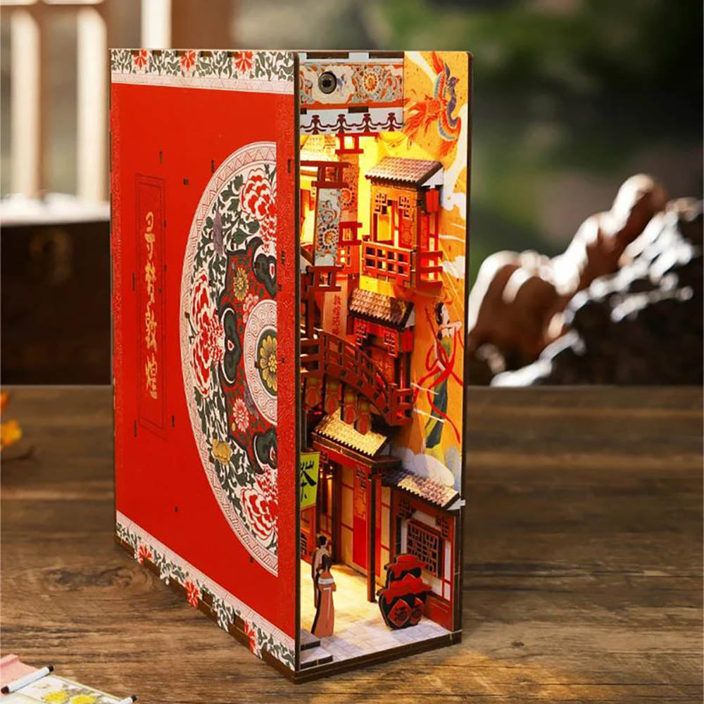 KDIOMALL DIY Creative Bookend Bookshelf Ornaments Mini Japanese Town