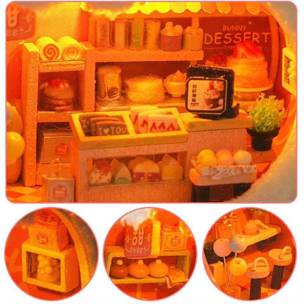 KDIOMALL DIY Cute Mini Dollhouse Bear Rabbit Casa Creative Gift