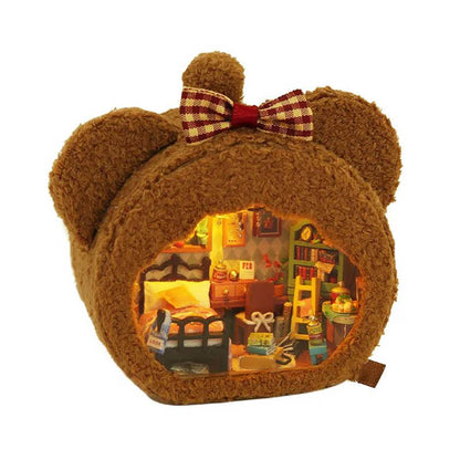 KDIOMALL DIY Cute Mini Dollhouse Bear Rabbit Casa Creative Gift