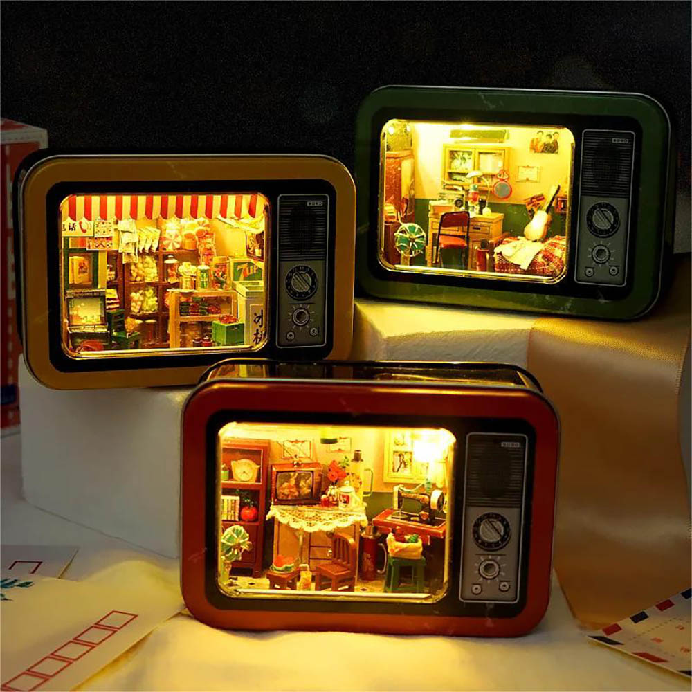 KDIOMALL DIY Dollhouse With LED Light Creative Handmade Toys