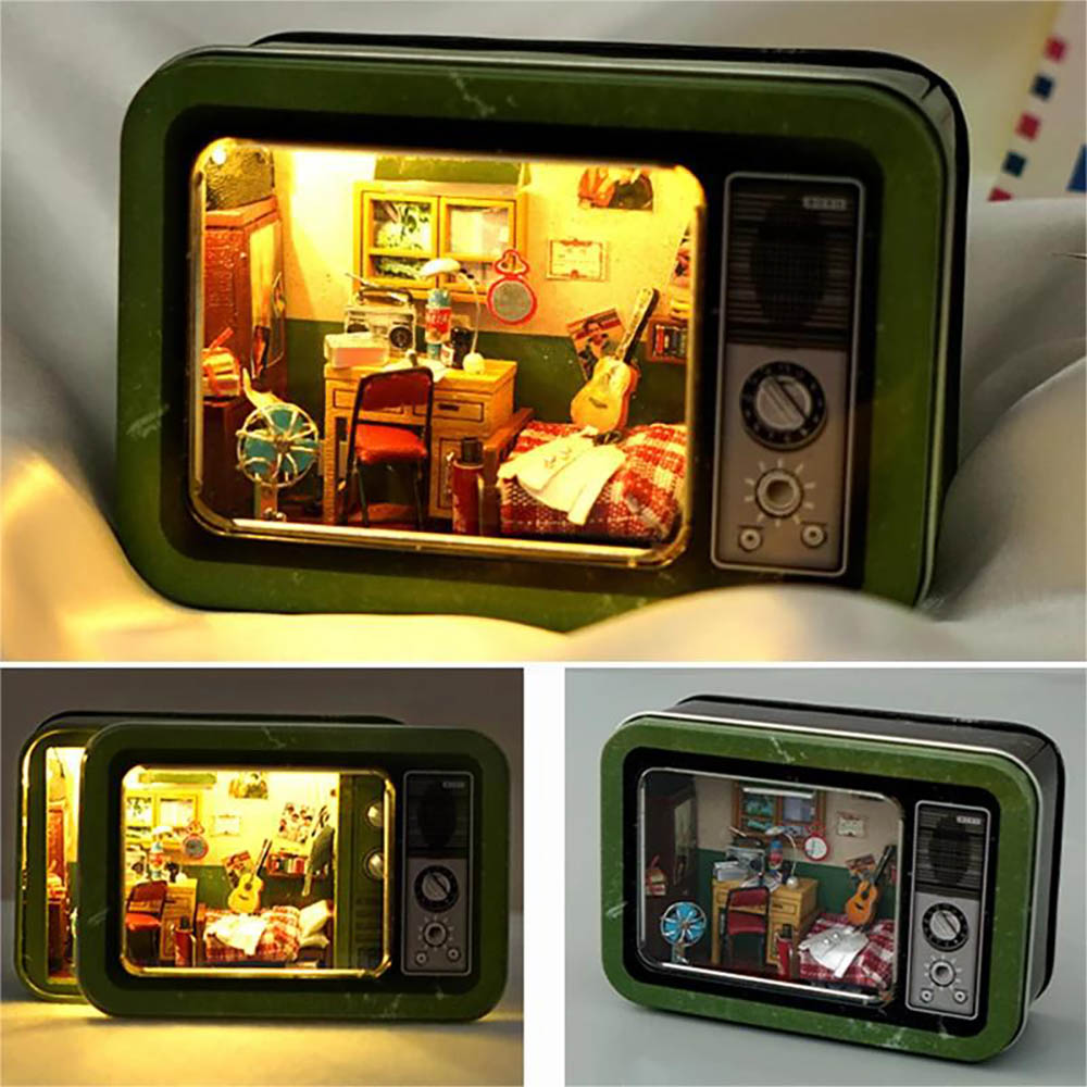 KDIOMALL DIY Dollhouse With LED Light Creative Handmade Toys