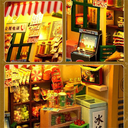 KDIOMALL DIY Dollhouse With LED Light Creative Handmade Toys