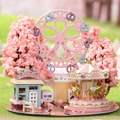 KDIOMALL DIY Dream Bottle Series Magic House Cherry Blossom Landscape