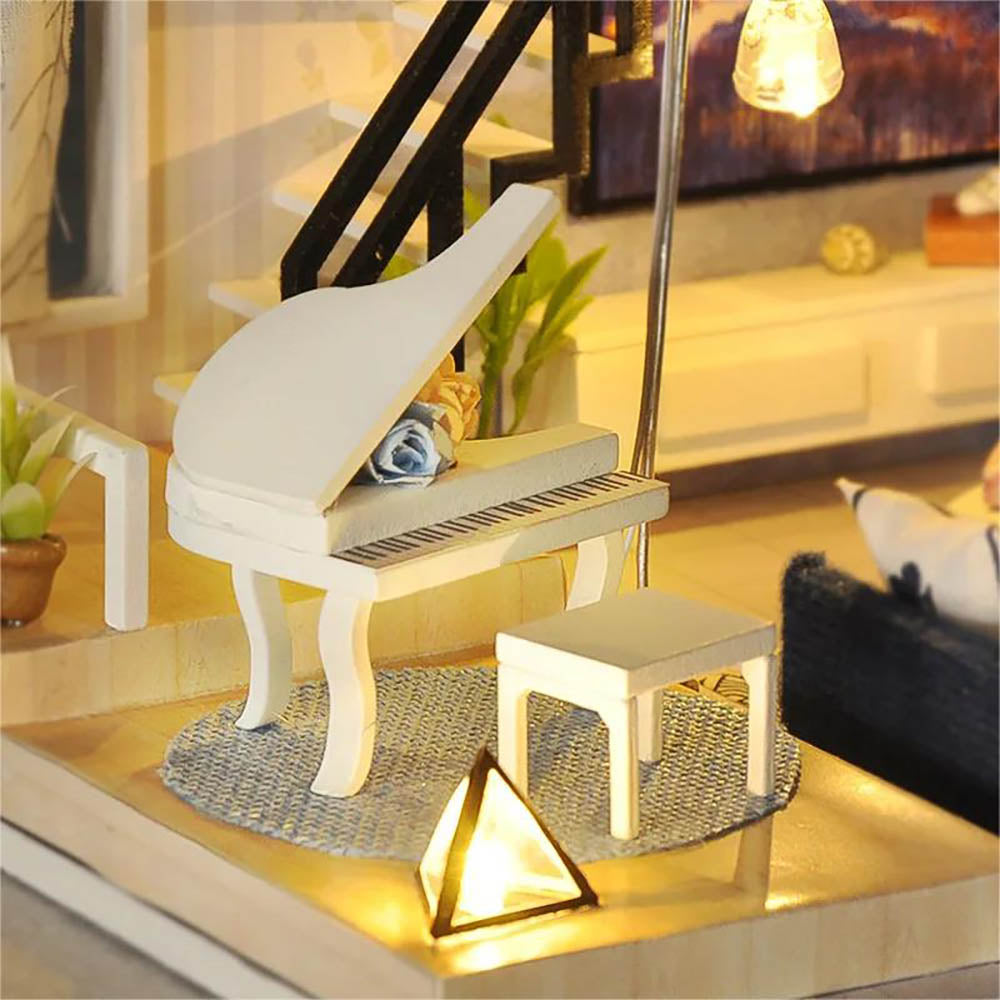 KDIOMALL DIY Duplex Apartment Model With Lights Creative Gift