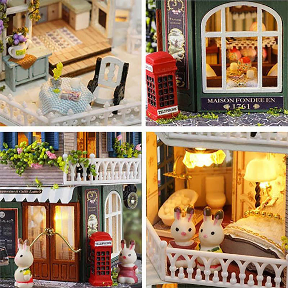 KDIOMALL DIY Rotating Music Box Miniature Dollhouse Creative Gift