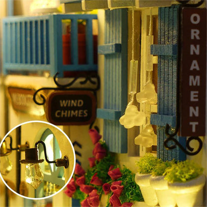 KDIOMALL DIY Wooden Book Nook Sea Breeze Dollhouse Fairy Tale Town