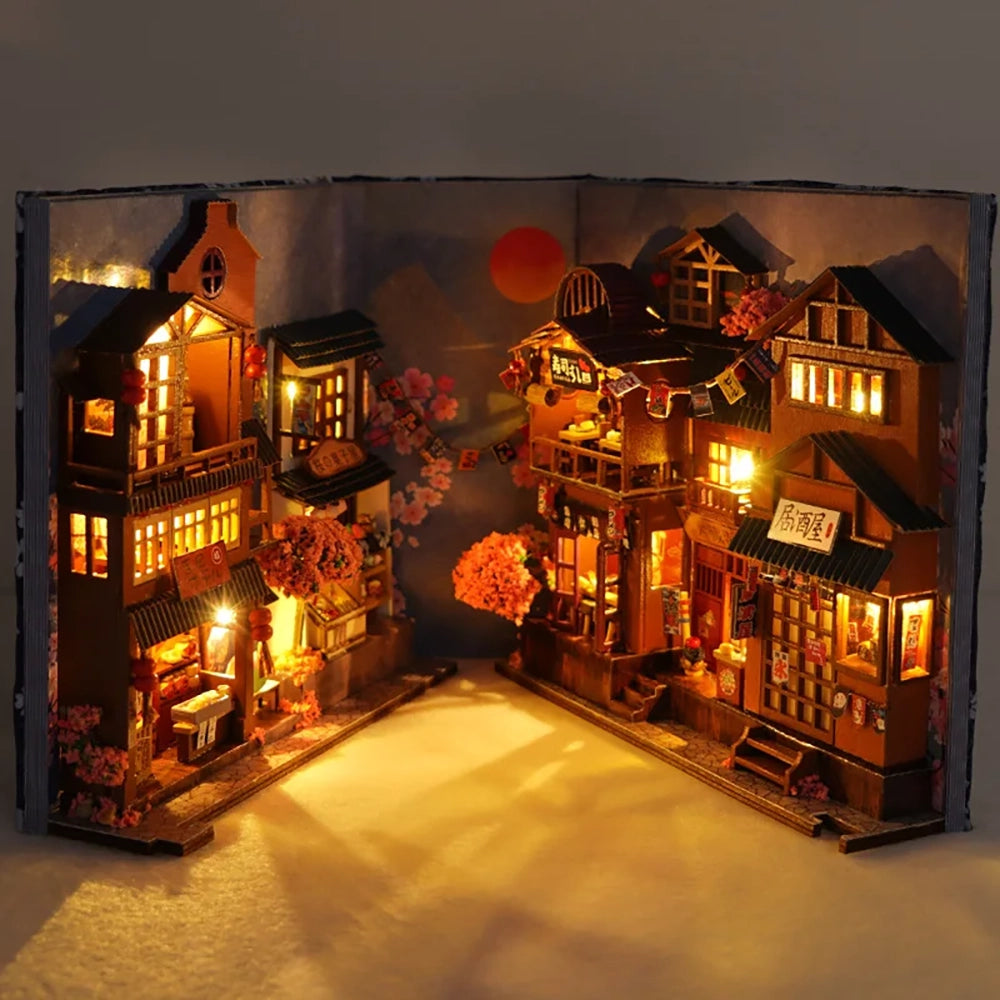 KDIOMALL DIY Wooden Bookend Fairy Tale Town Japanese Store Toys