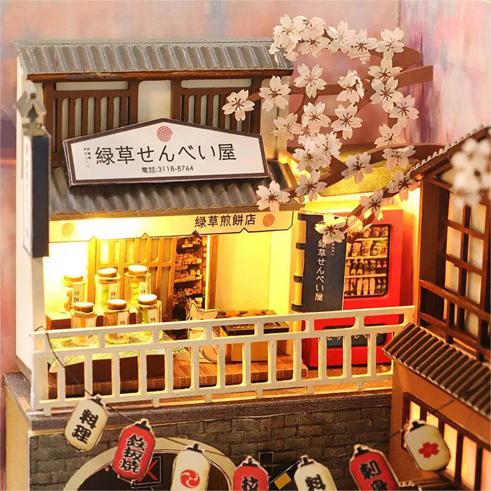 KDIOMALL DIY Wooden Japanese Decoration Dollhouse with Furniture Home Ornaments