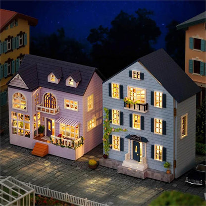 KDIOMALL DIY Wooden Miniature Dollhouse Assemble Toy Birthday Gift