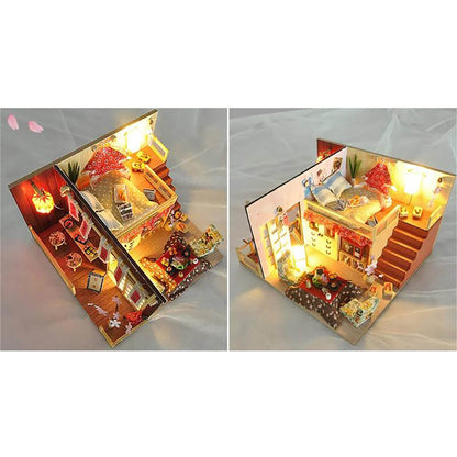 KDIOMALL DIY Wooden Miniature Dollhouse Japanese Style Sakura Story