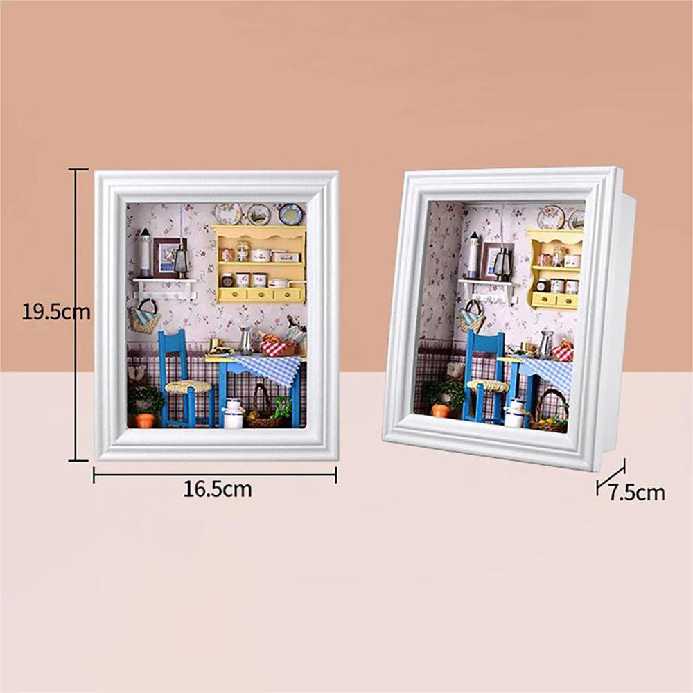 KDIOMALL DIY Wooden Photo Frame with Lights Leisurely Squirrel Coffee Room