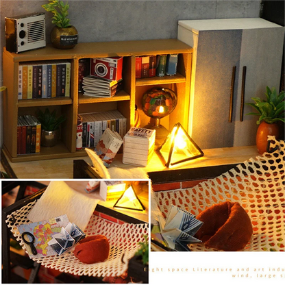 KDIOMALL Handmade Modern Loft Wooden DIY Dollhouse