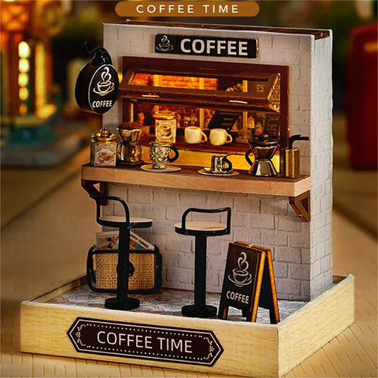 KDIOMALL Miniature Building Kit Cafe Noodle House Candy Shop Wedding Dress Shop Creative Gifts