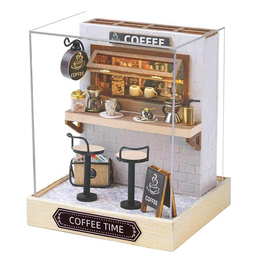 KDIOMALL Miniature Building Kit Cafe Noodle House Candy Shop Wedding Dress Shop Creative Gifts