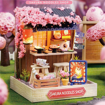 KDIOMALL Miniature Building Kit Cafe Noodle House Candy Shop Wedding Dress Shop Creative Gifts