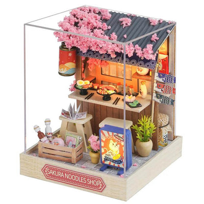 KDIOMALL Miniature Building Kit Cafe Noodle House Candy Shop Wedding Dress Shop Creative Gifts