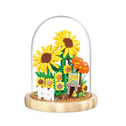 KDIOMALL Sunflower Micro Flower Building Blocks Preserved Flowers