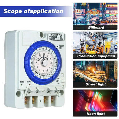 KDIOMALL 24 Hours Mechanical Timer Switch TB388 AC220V 10A