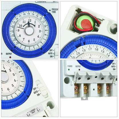 KDIOMALL 24 Hours Mechanical Timer Switch TB388 AC220V 10A