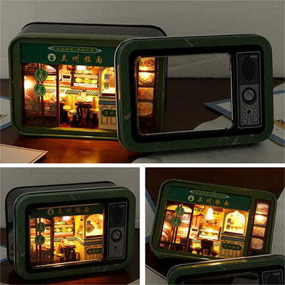 KDIOMALL Tin Box Theater Retro Snack Shop Nostalgic Theme Dollhouse